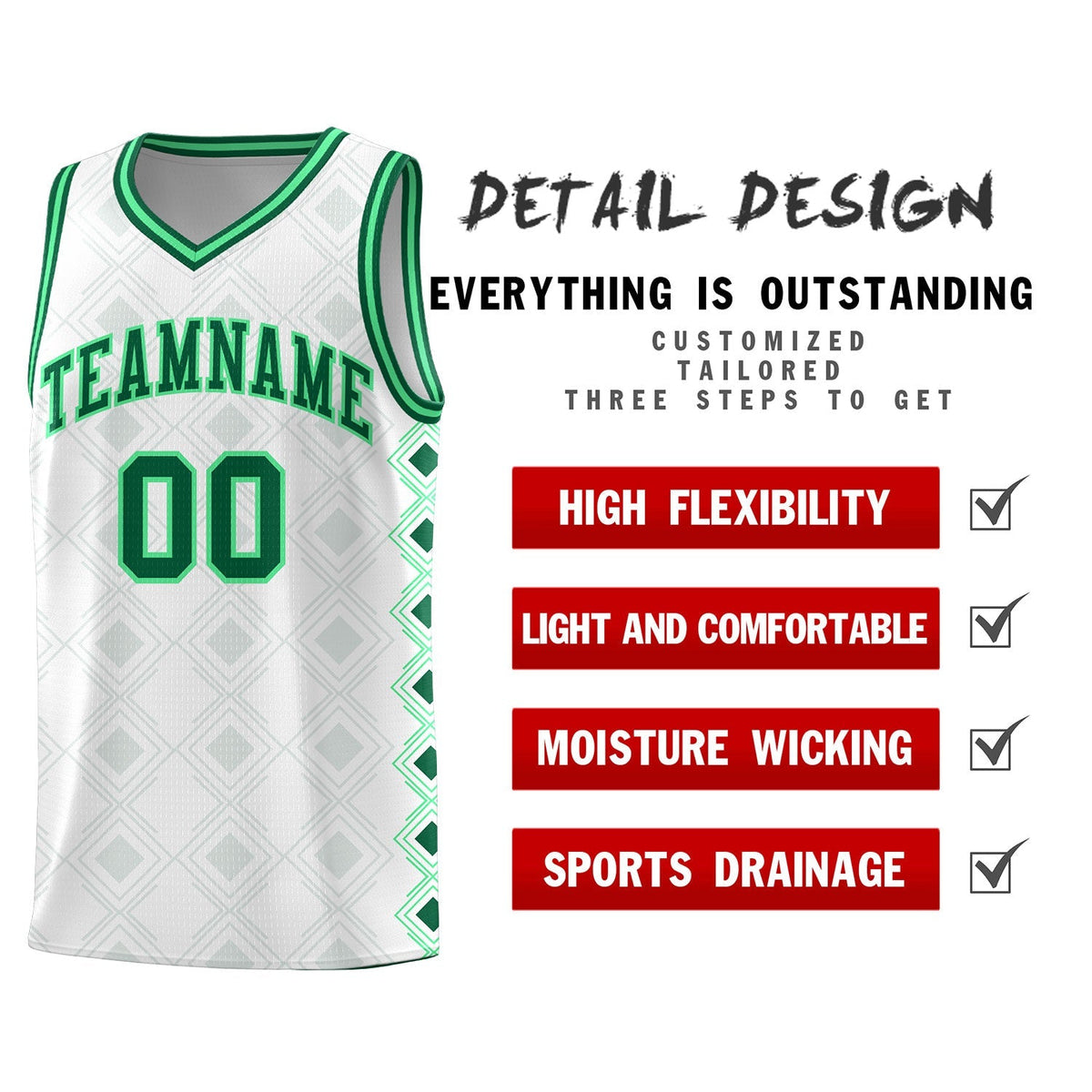 Custom White Side Blocks Sports Uniform Basketball Jersey|KXKSHOP