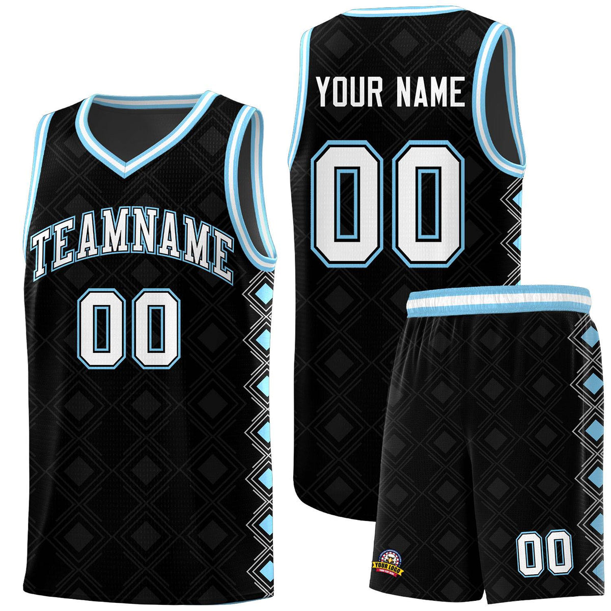 Custom Black Side Blocks Sports Uniform Basketball Jersey|KXKSHOP