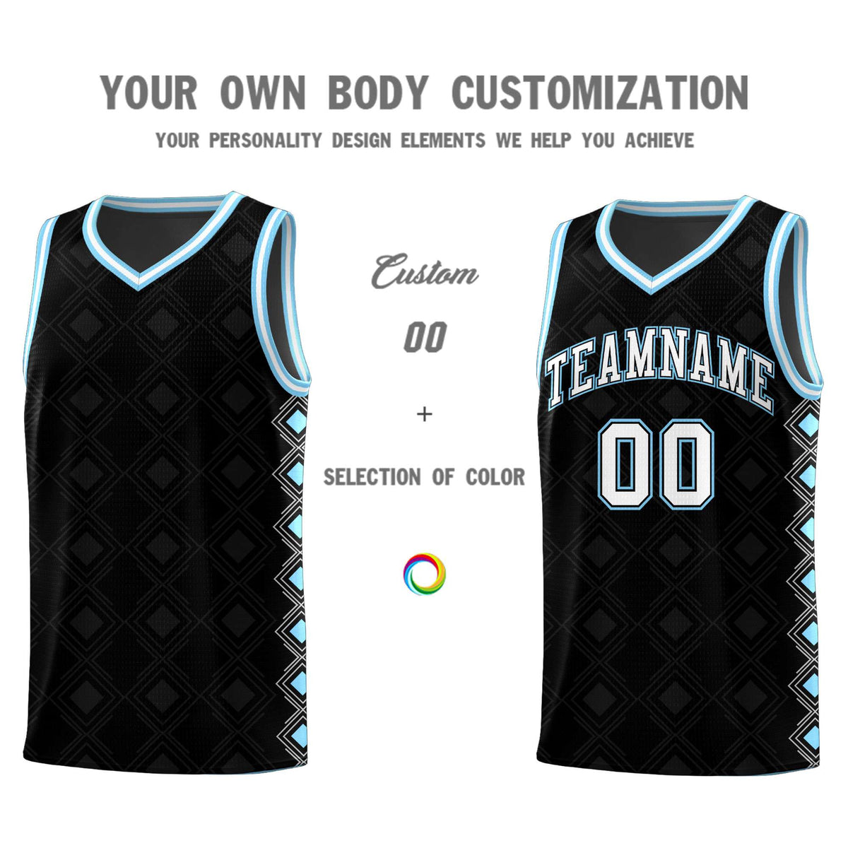Custom Black Side Blocks Sports Uniform Basketball Jersey|KXKSHOP
