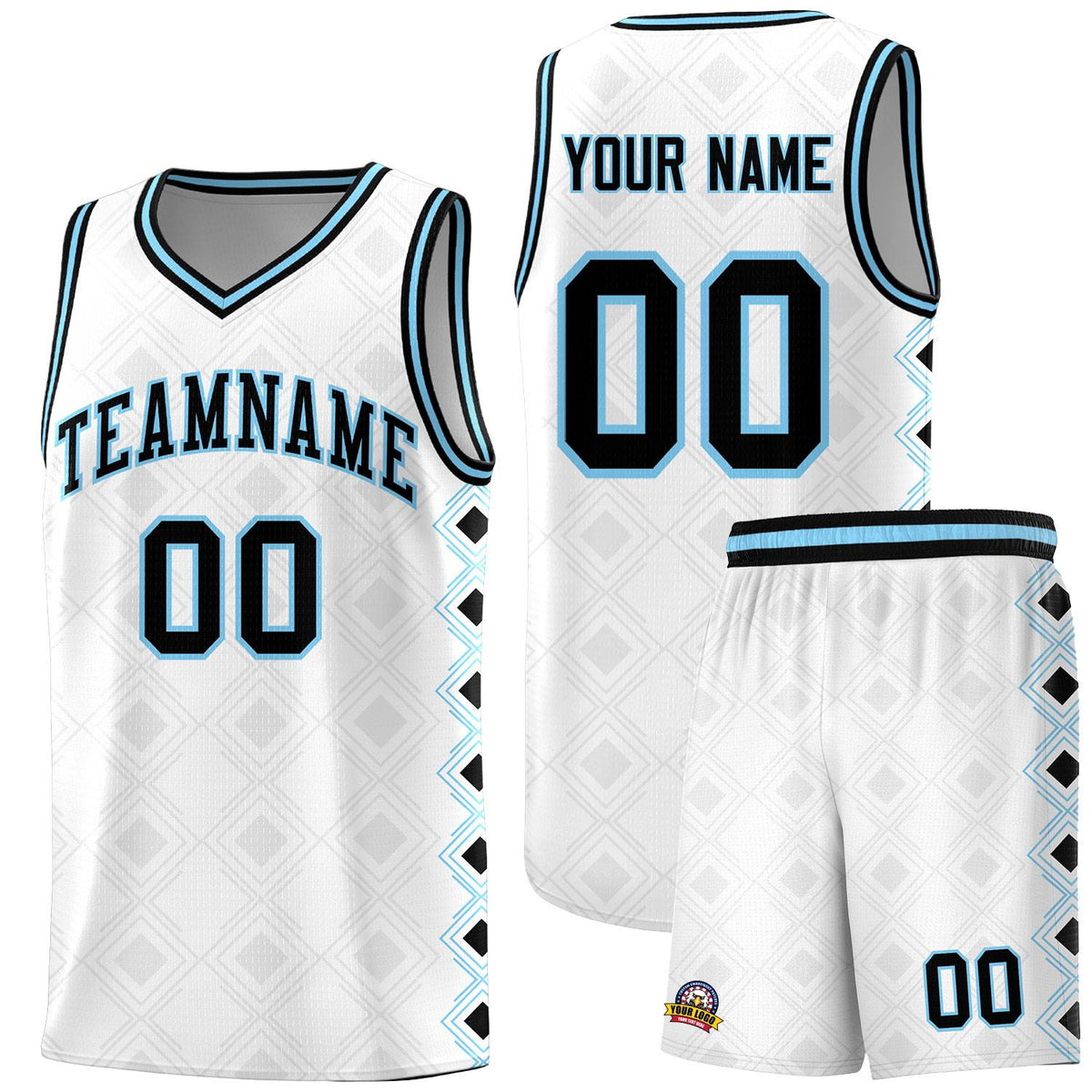 Custom White Side Blocks Sports Uniform Basketball Jersey|KXKSHOP