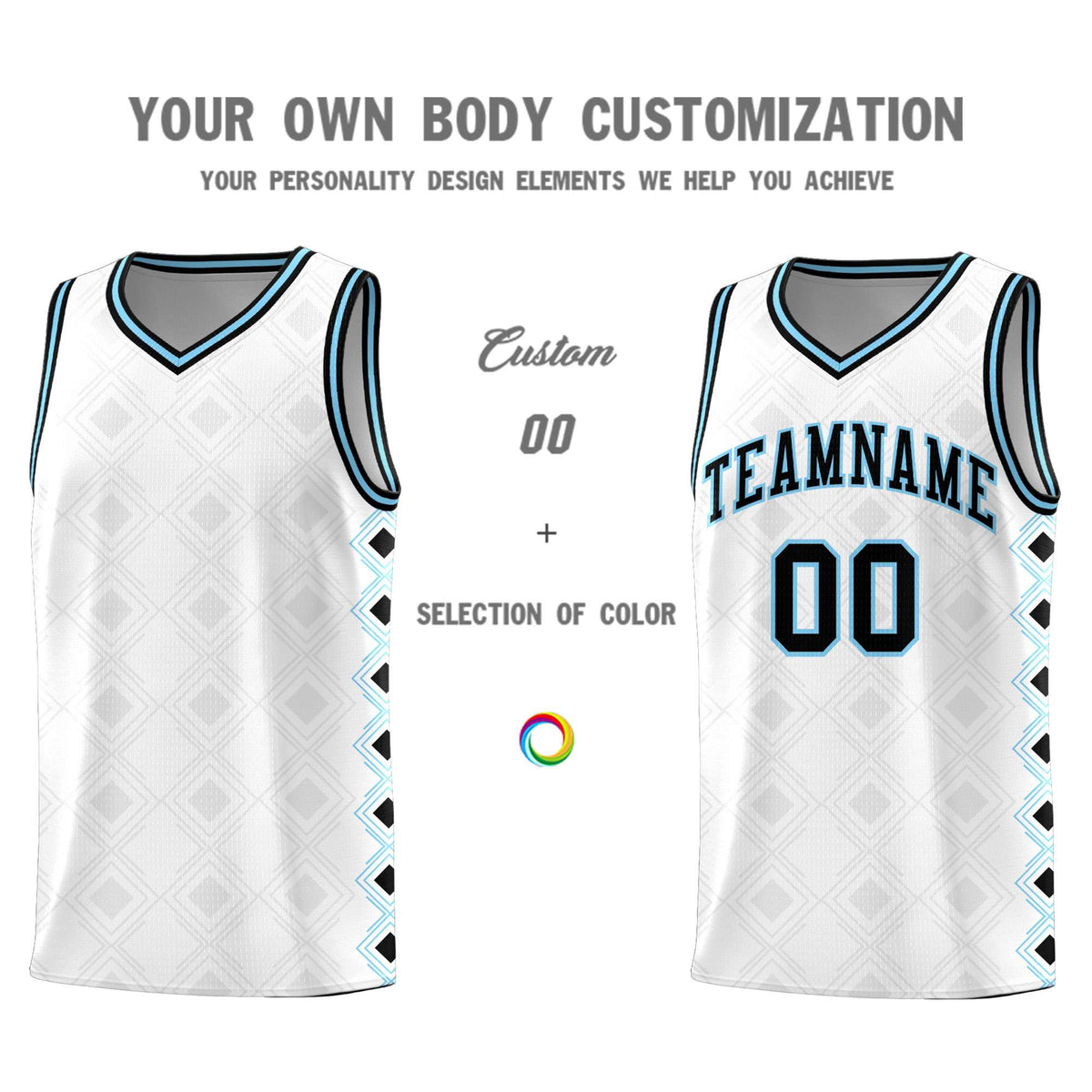 Custom White Side Blocks Sports Uniform Basketball Jersey|KXKSHOP