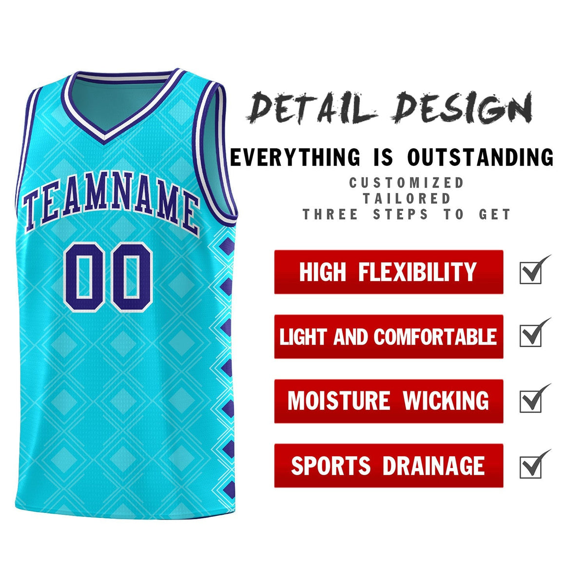 Custom Sky Blue Side Blocks Sports Uniform Basketball Jersey|KXKSHOP