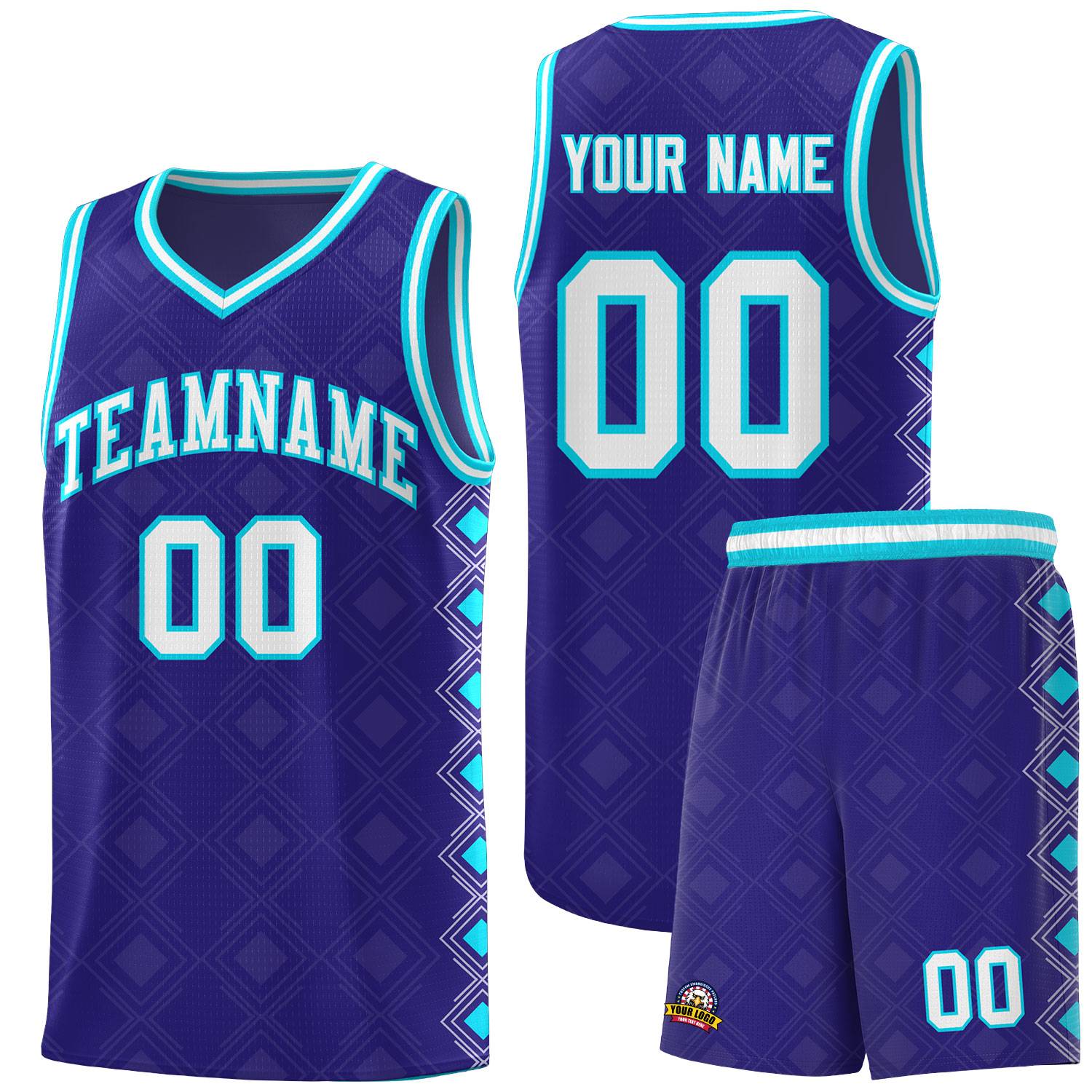 Custom Royal Side Blocks Sports Uniform Basketball Jersey|KXKSHOP