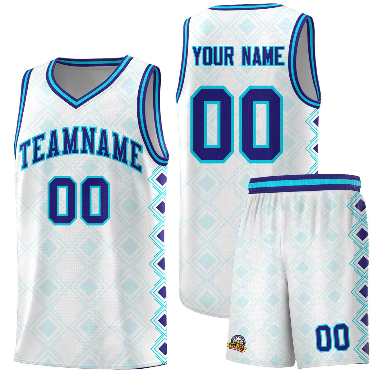 Custom White Side Blocks Sports Uniform Basketball Jersey|KXKSHOP