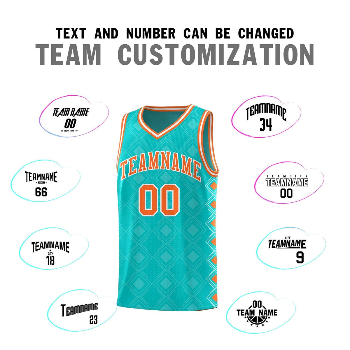 Custom Aqua Side Blocks Sports Uniform Basketball Jersey|KXKSHOP
