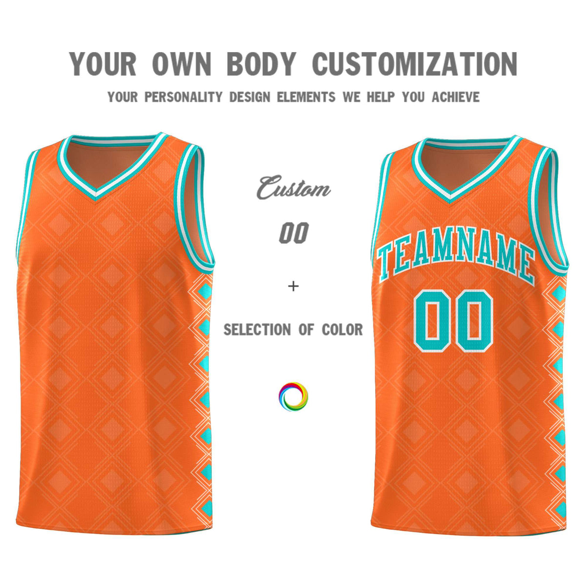 Custom Orange Side Blocks Sports Uniform Basketball Jersey|KXKSHOP