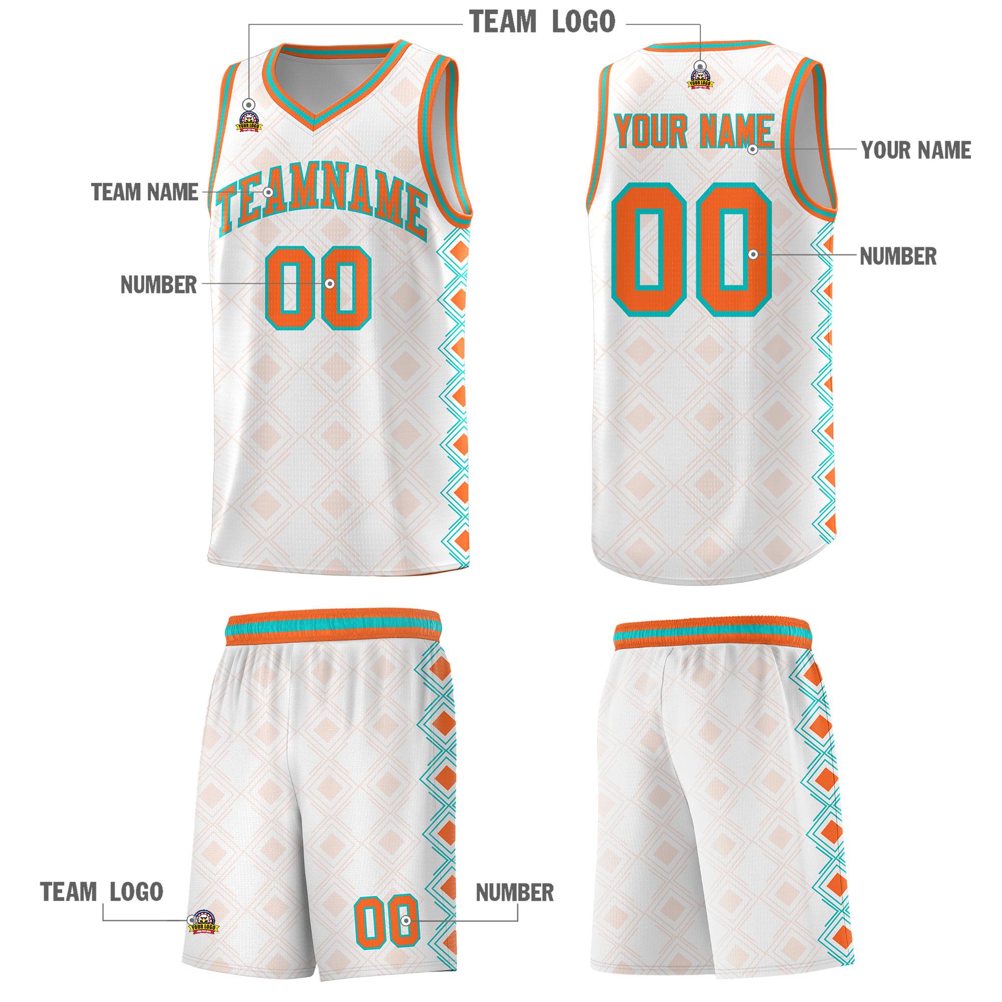 Custom White Side Blocks Sports Uniform Basketball Jersey|KXKSHOP