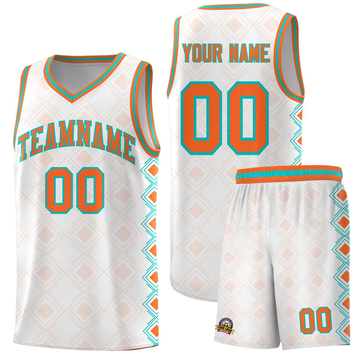 Custom White Side Blocks Sports Uniform Basketball Jersey|KXKSHOP