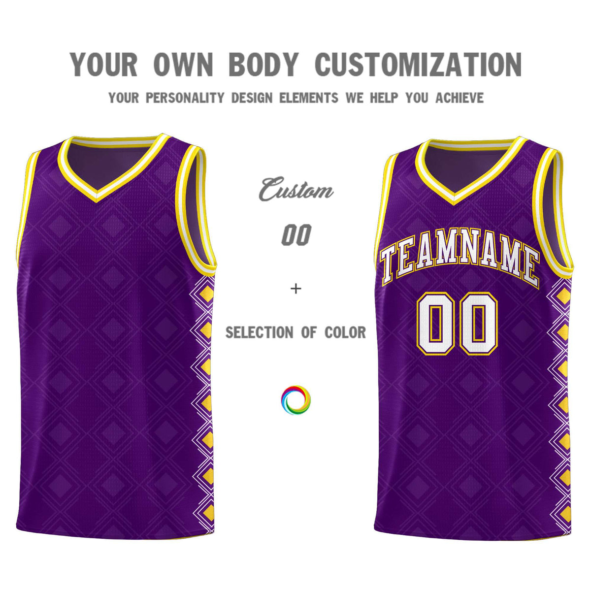 Custom Purple Side Blocks Sports Uniform Basketball Jersey|KXKSHOP