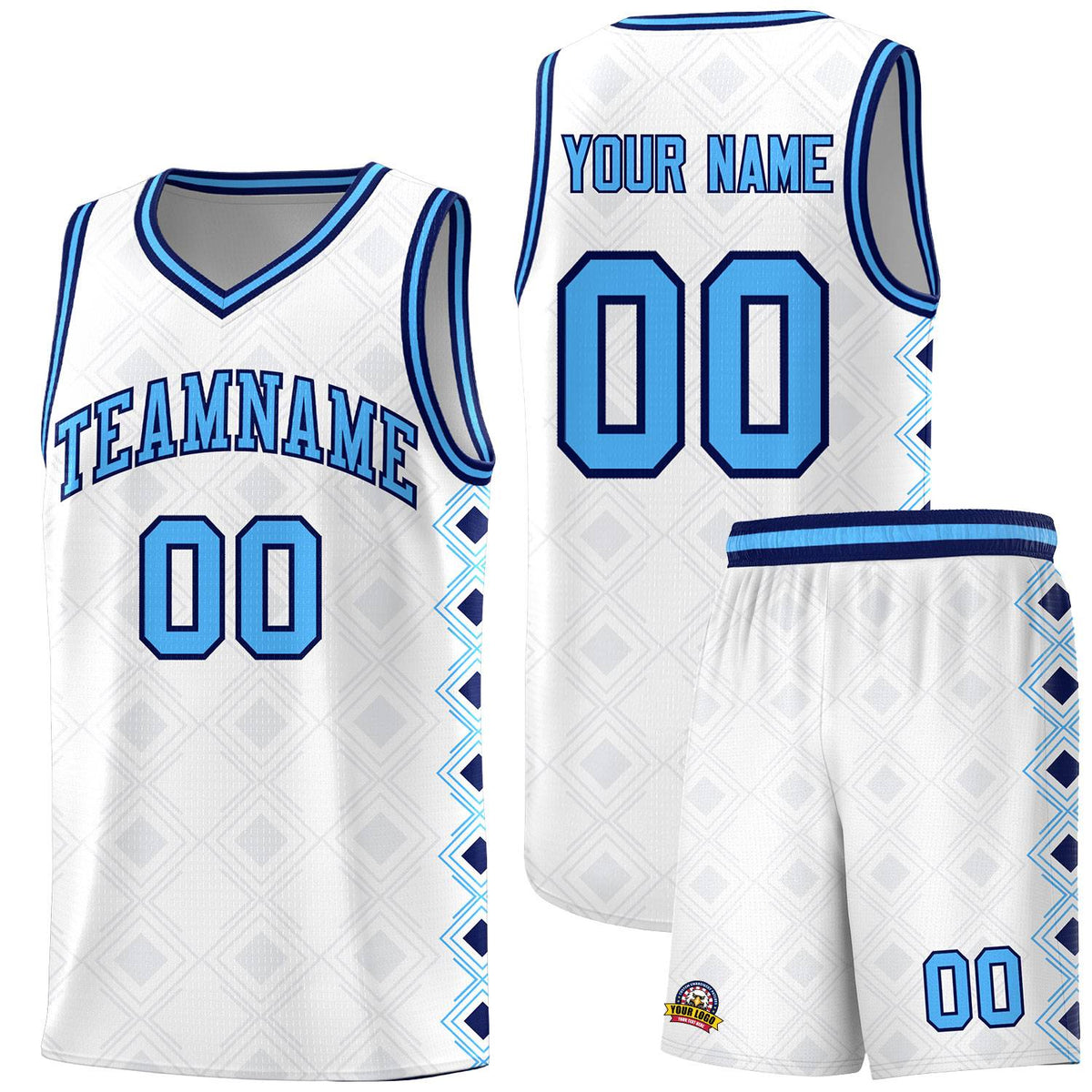 Custom White Side Blocks Sports Uniform Basketball Jersey|KXKSHOP