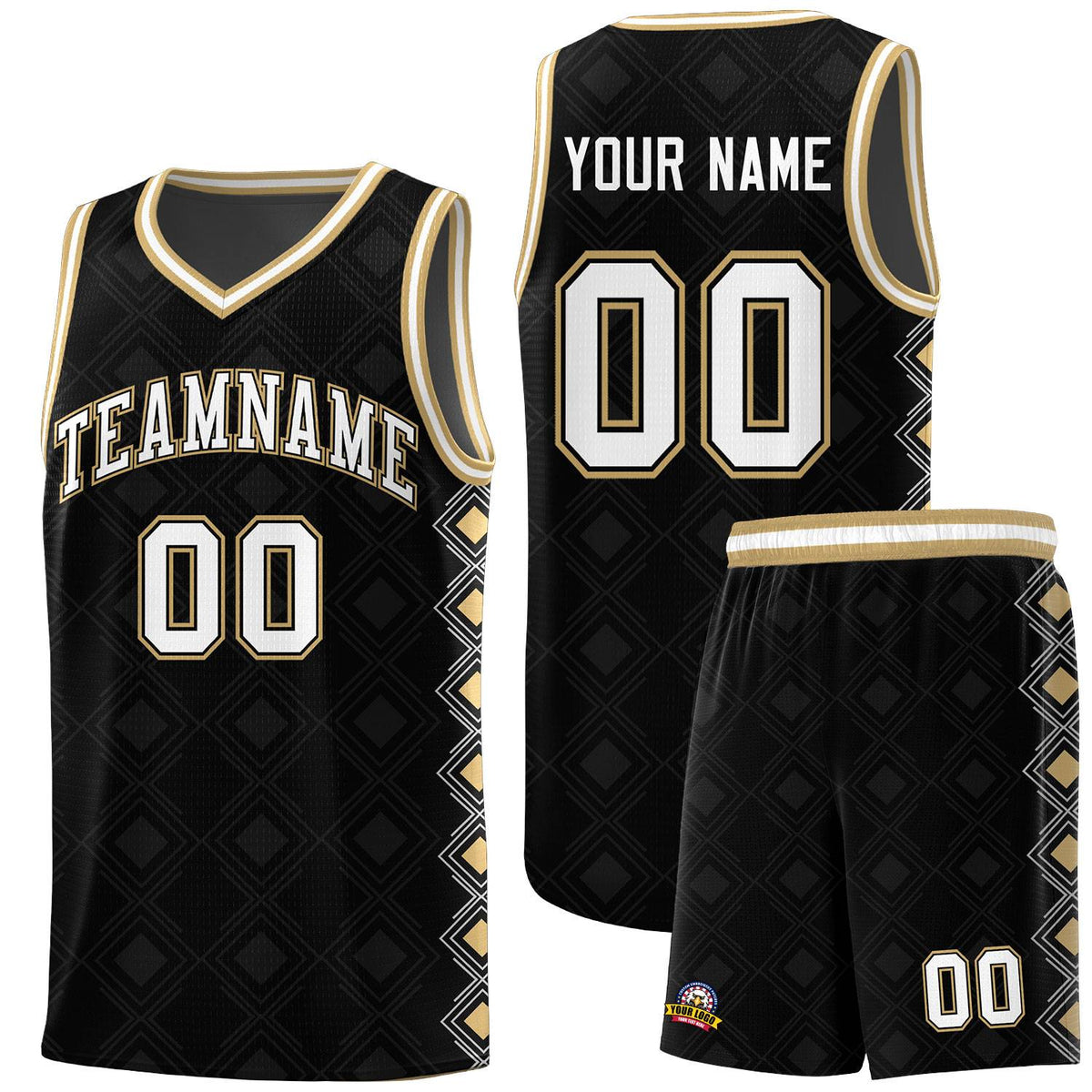 Custom Black Side Blocks Sports Uniform Basketball Jersey|KXKSHOP