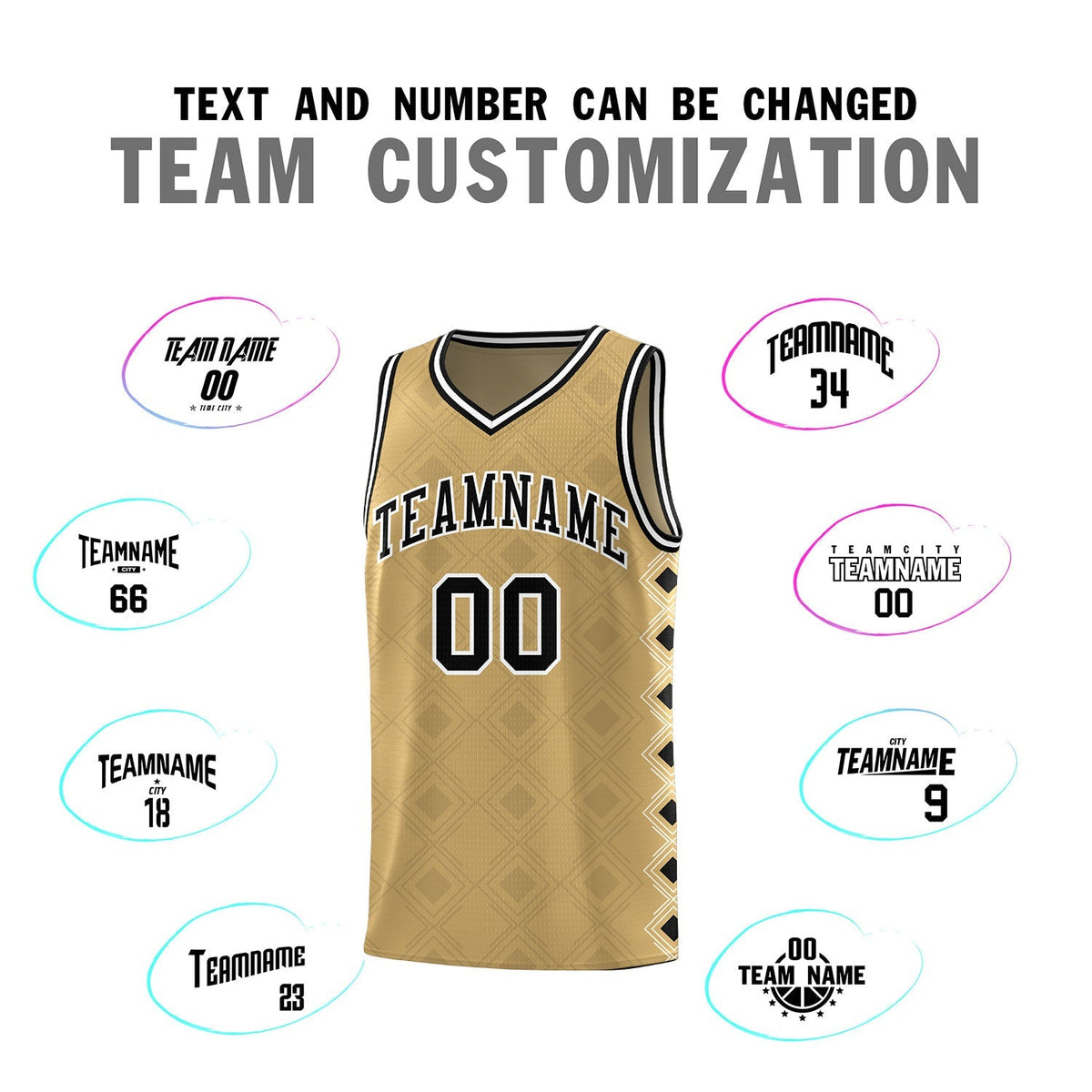 Custom Old Gold Side Blocks Sports Uniform Basketball Jersey|KXKSHOP
