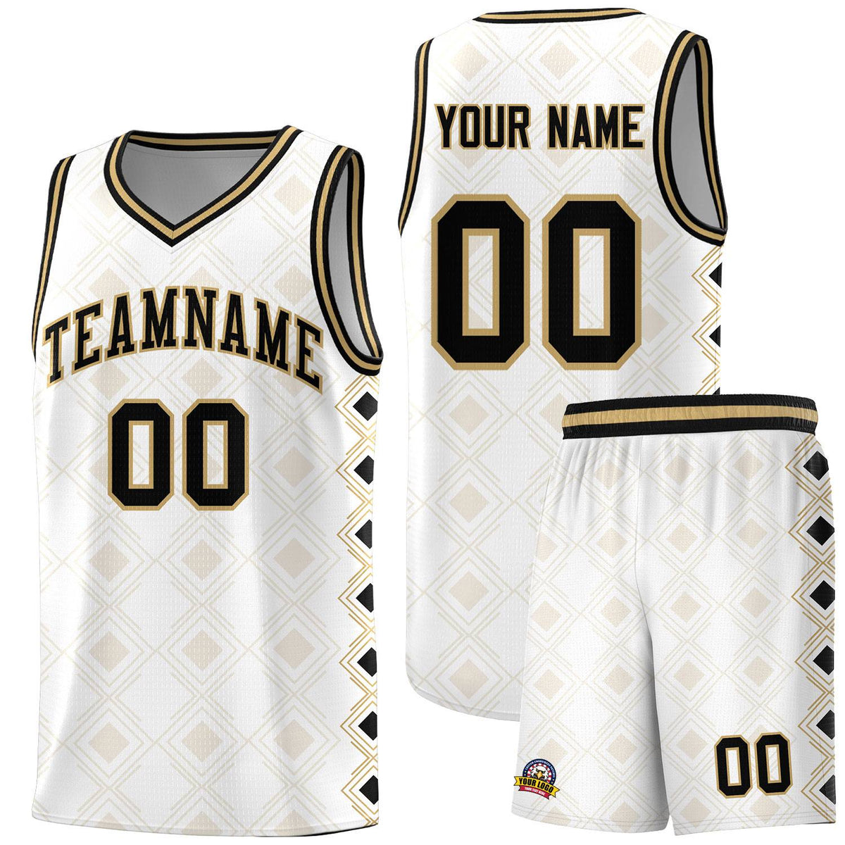 Custom White Side Blocks Sports Uniform Basketball Jersey|KXKSHOP