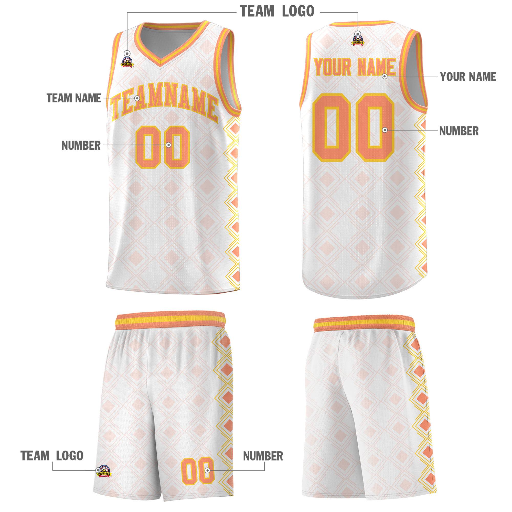 Custom White Side Blocks Sports Uniform Basketball Jersey|KXKSHOP