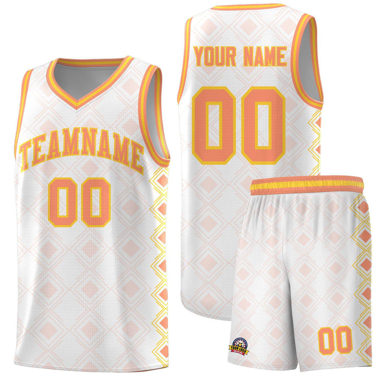 Custom White Side Blocks Sports Uniform Basketball Jersey|KXKSHOP