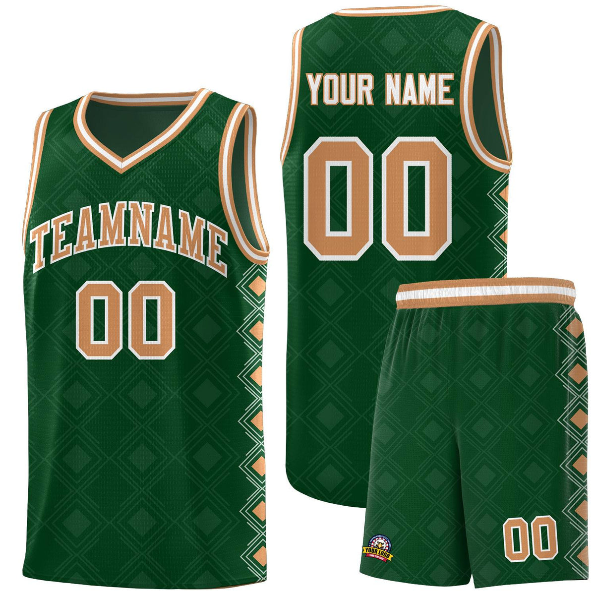Custom Kelly Green Side Blocks Sports Uniform Basketball Jersey|KXKSHOP