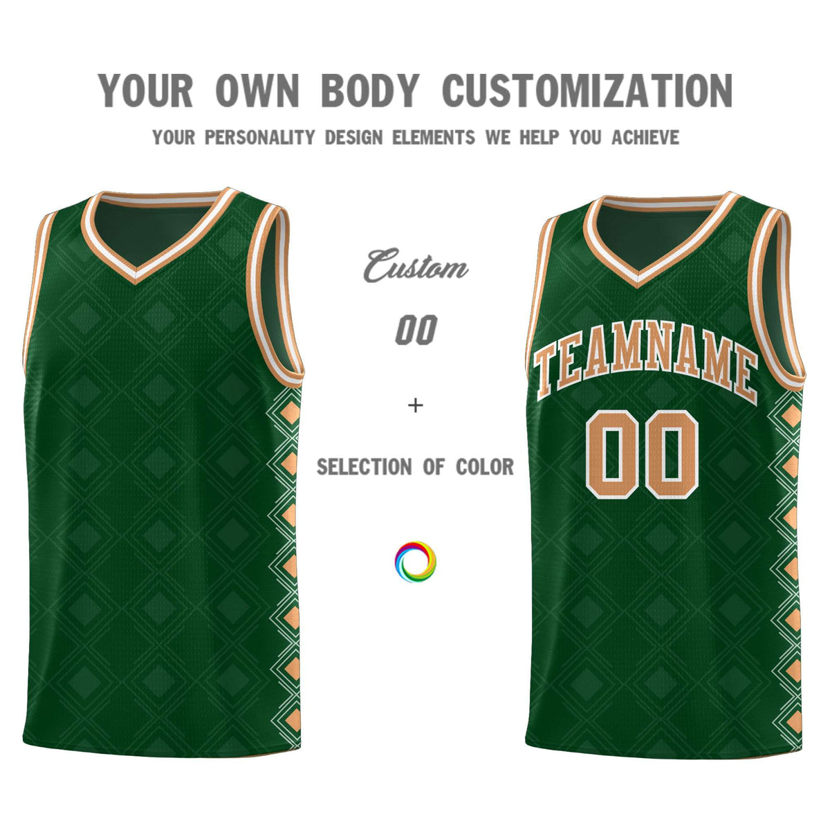 Custom Kelly Green Side Blocks Sports Uniform Basketball Jersey|KXKSHOP