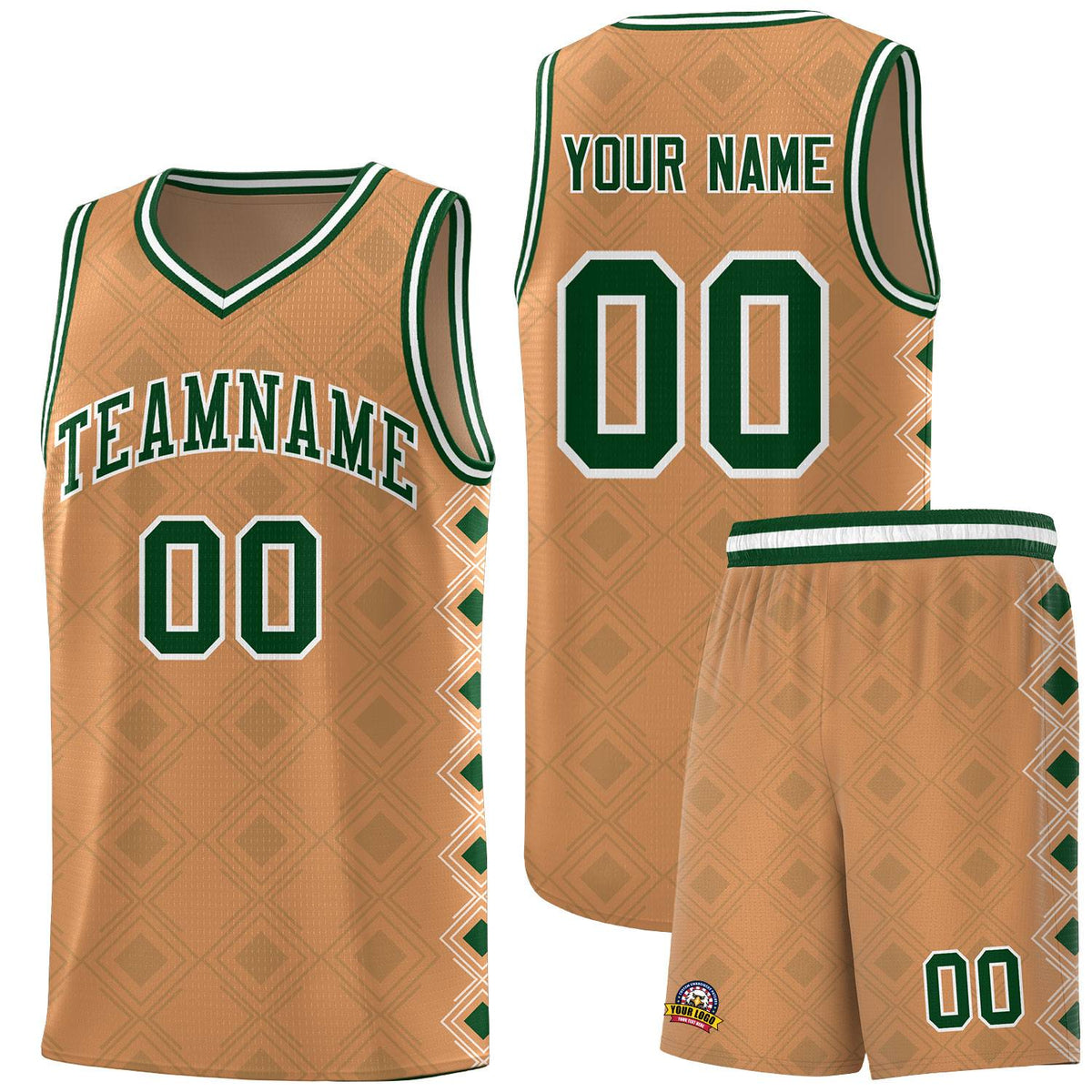 Custom Light Brown Side Blocks Sports Uniform Basketball Jersey|KXKSHOP