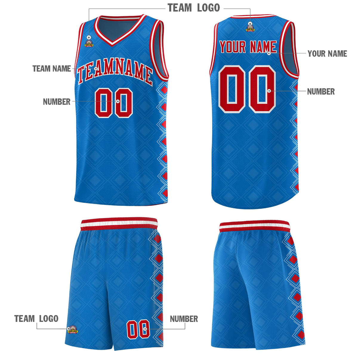 Custom Royal Side Blocks Sports Uniform Basketball Jersey|KXKSHOP