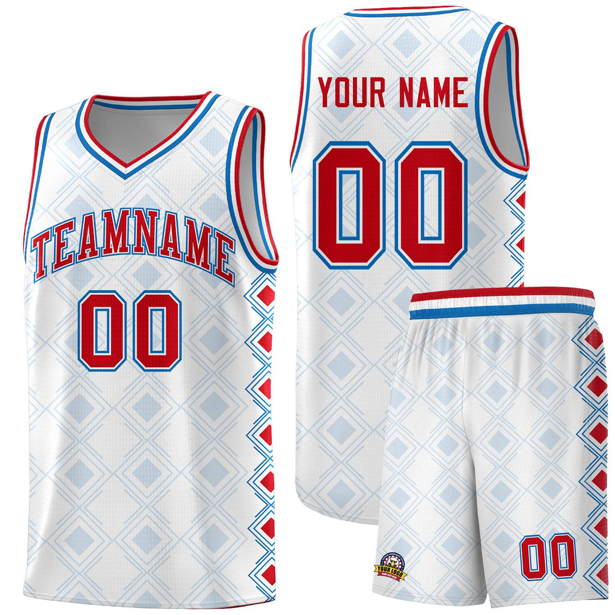 Custom White Side Blocks Sports Uniform Basketball Jersey|KXKSHOP