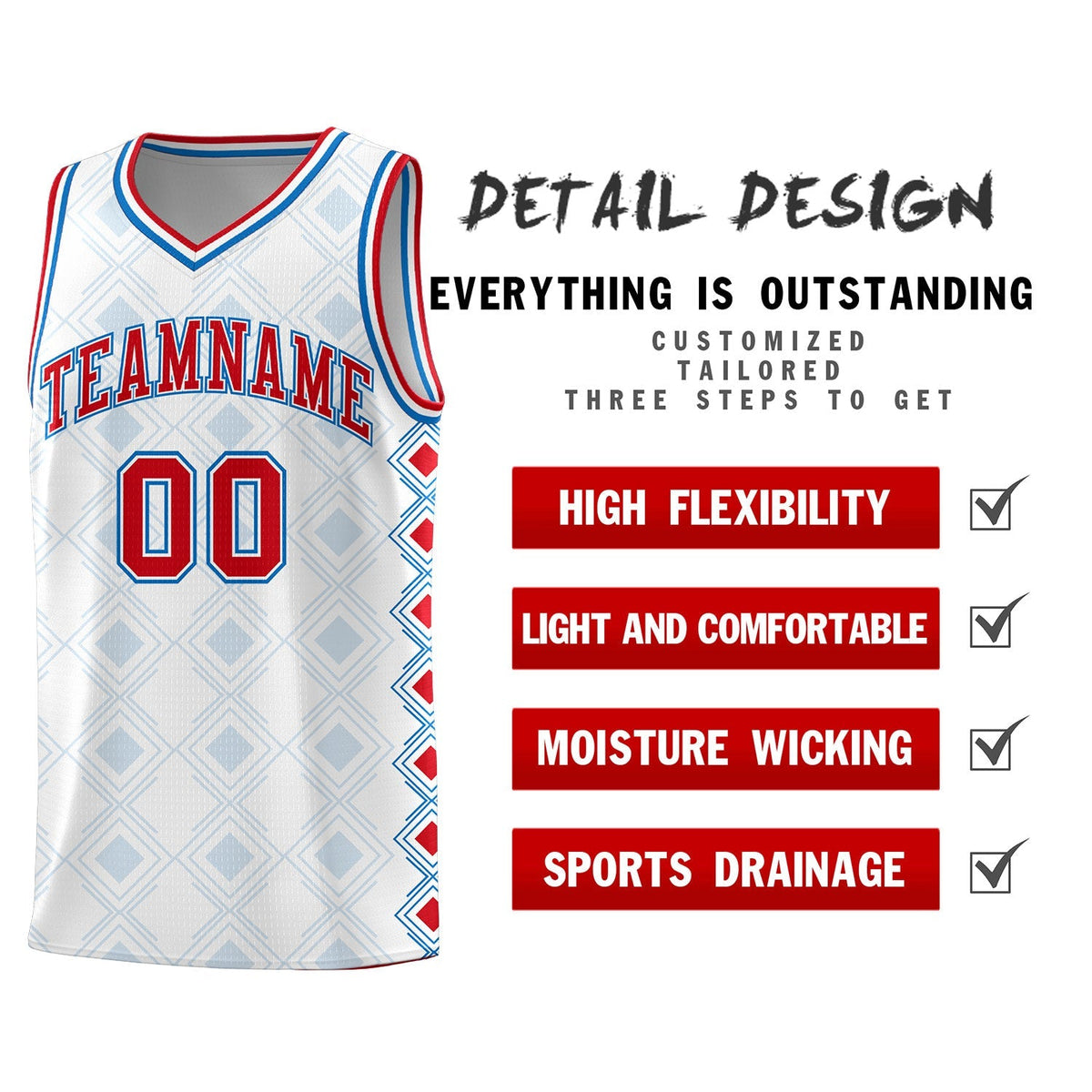 Custom White Side Blocks Sports Uniform Basketball Jersey|KXKSHOP