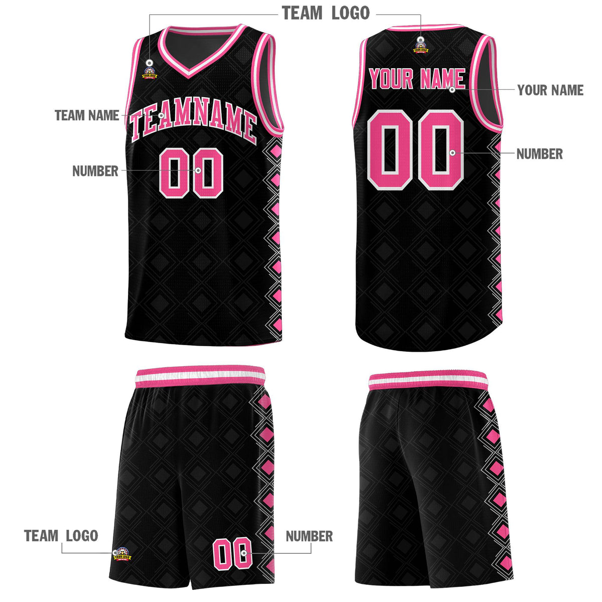 Custom Black Side Blocks Sports Uniform Basketball Jersey|KXKSHOP
