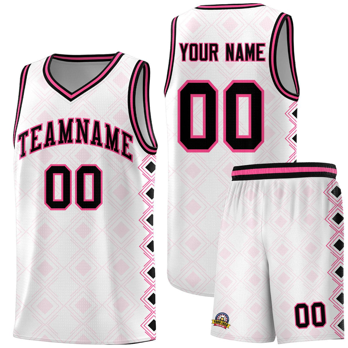 Custom White Side Blocks Sports Uniform Basketball Jersey|KXKSHOP