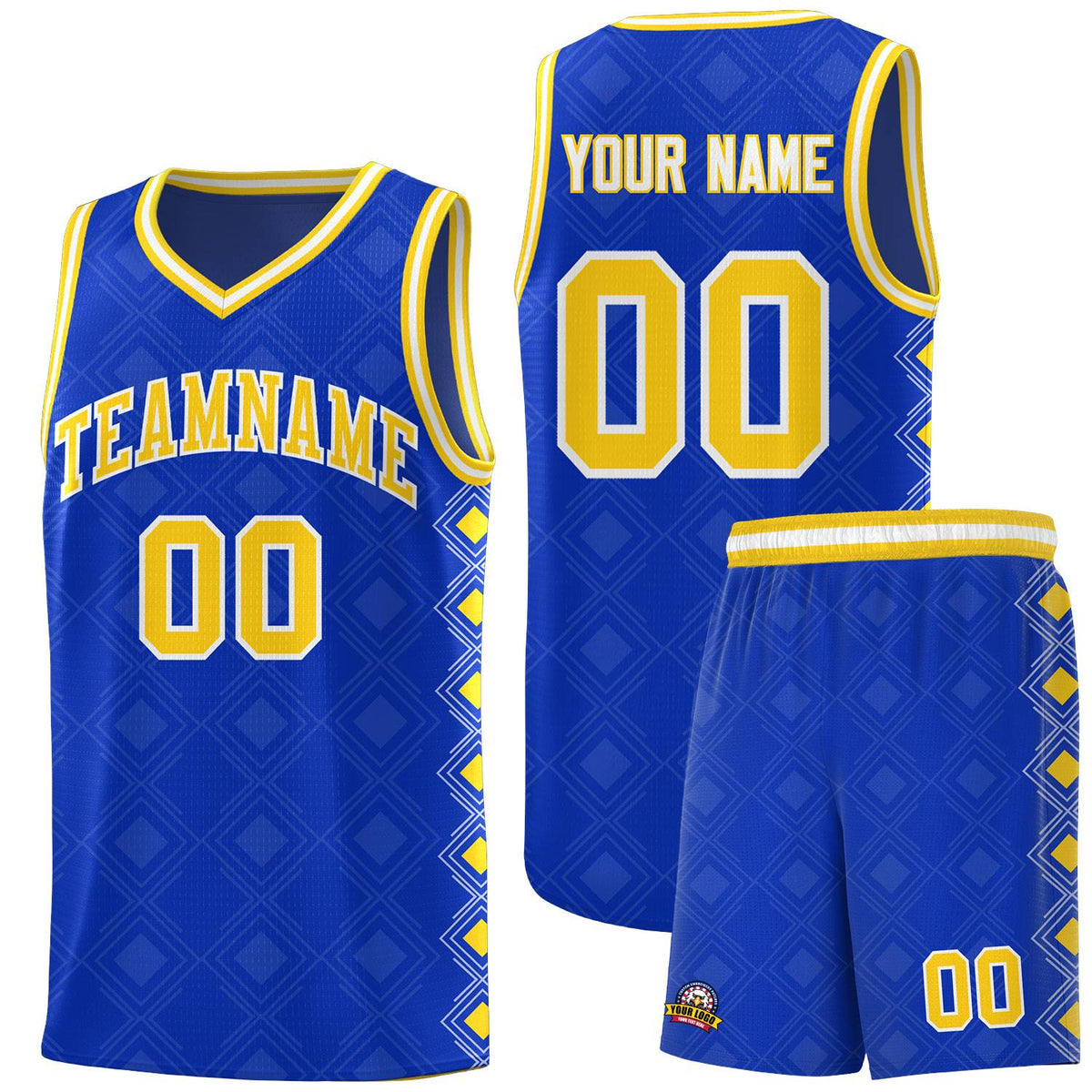 Custom Royal Side Blocks Sports Uniform Basketball Jersey|KXKSHOP
