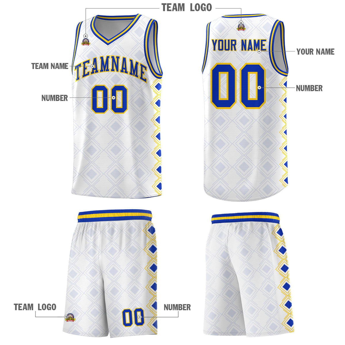 Custom White Side Blocks Sports Uniform Basketball Jersey|KXKSHOP