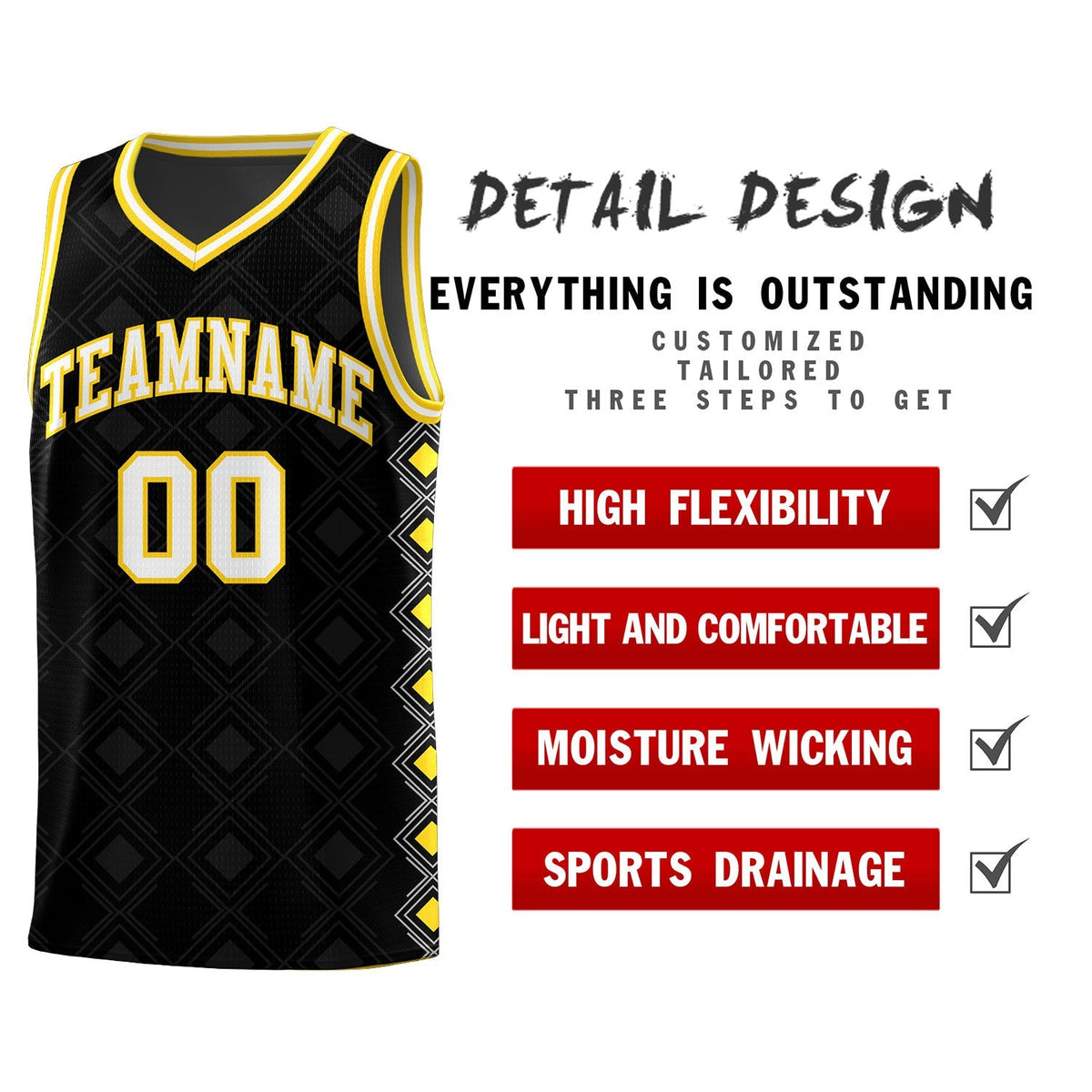 Custom Black Side Blocks Sports Uniform Basketball Jersey|KXKSHOP