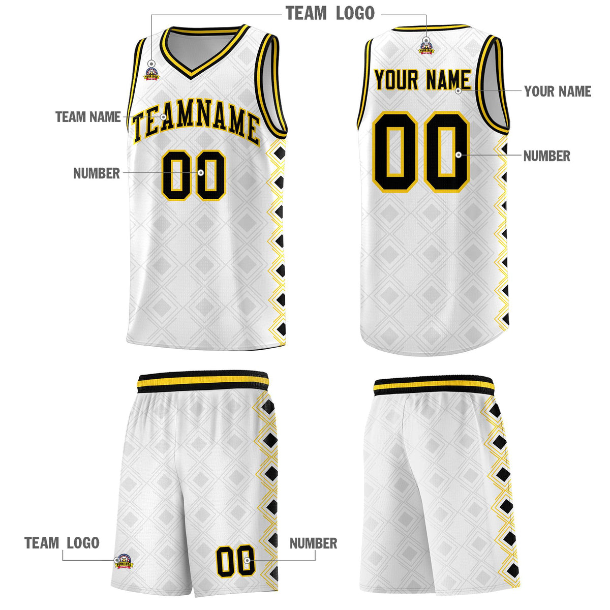 Custom White Side Blocks Sports Uniform Basketball Jersey|KXKSHOP