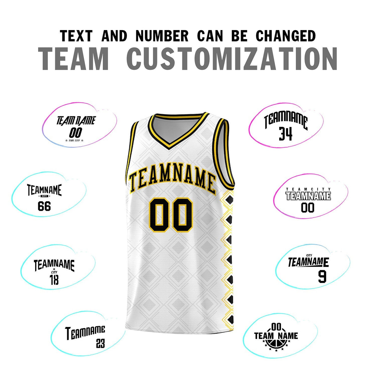 Custom White Side Blocks Sports Uniform Basketball Jersey|KXKSHOP