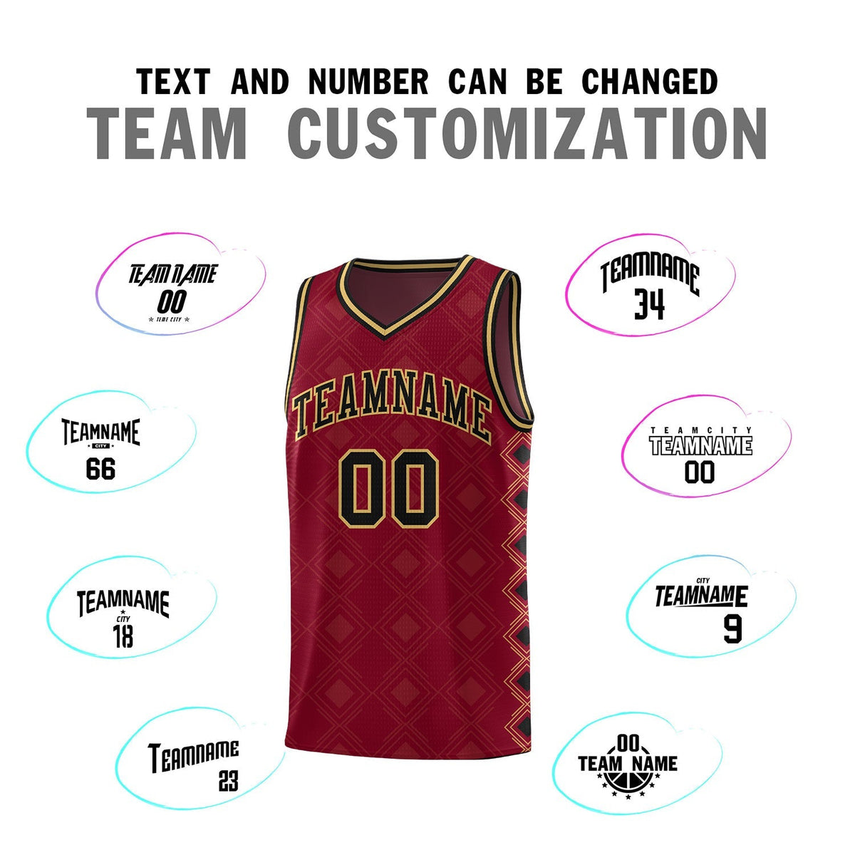 Custom Crimson Side Blocks Sports Uniform Basketball Jersey|KXKSHOP