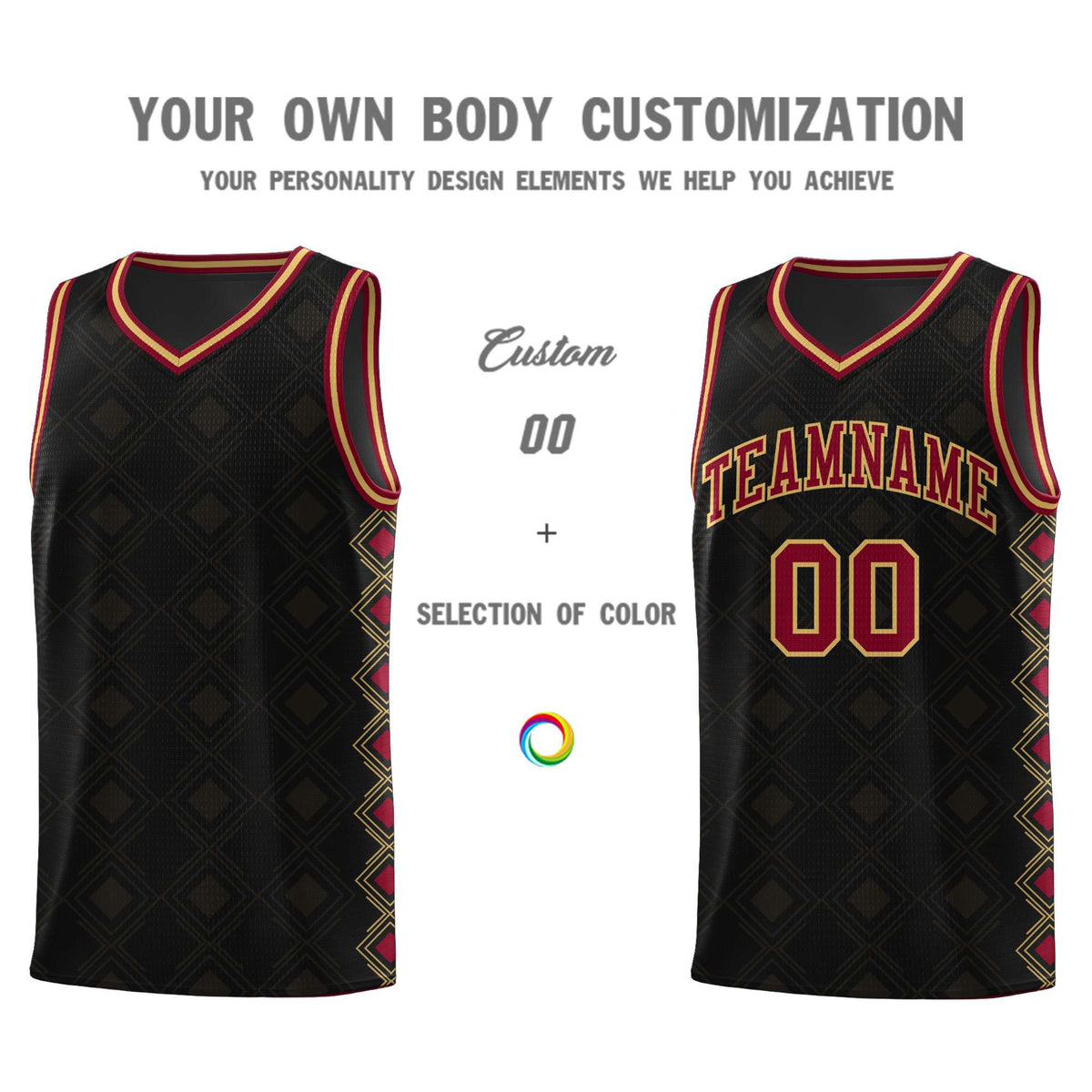 Custom Black Side Blocks Sports Uniform Basketball Jersey|KXKSHOP