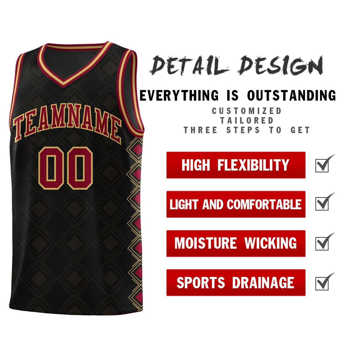 Custom Black Side Blocks Sports Uniform Basketball Jersey|KXKSHOP