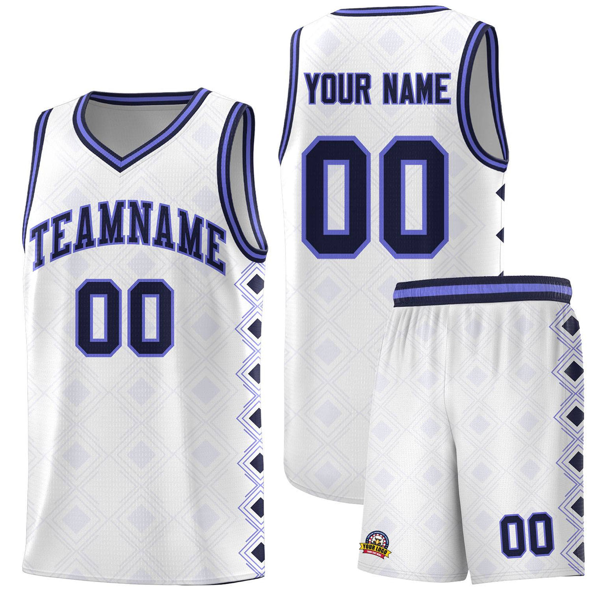Custom White Side Blocks Sports Uniform Basketball Jersey|KXKSHOP