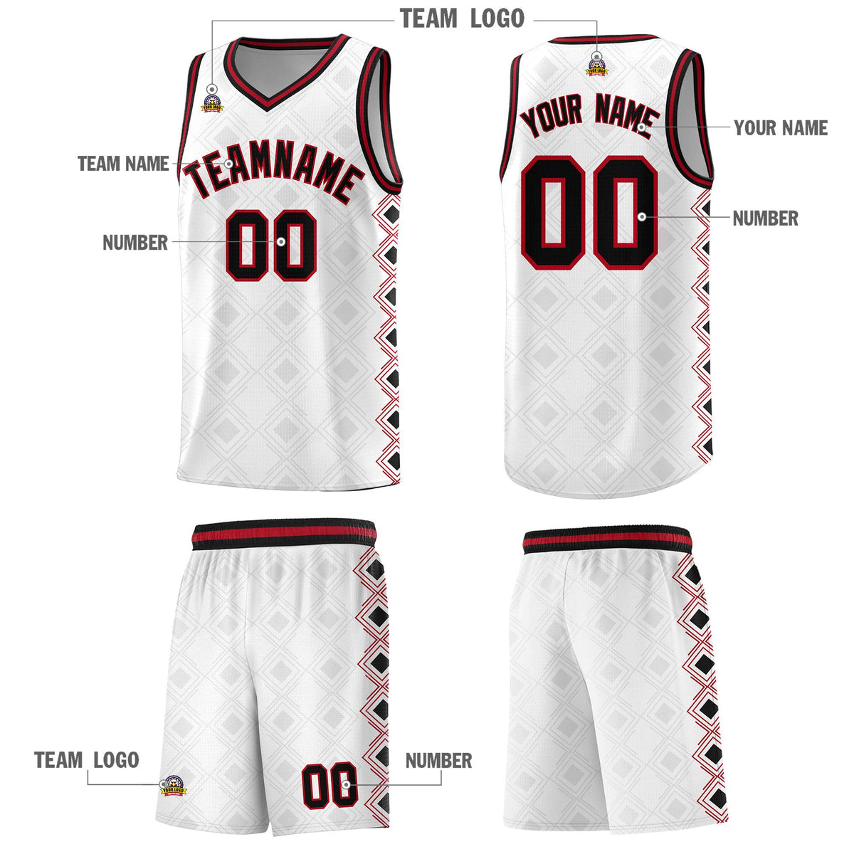 Custom White Side Blocks Sports Uniform Basketball Jersey|KXKSHOP
