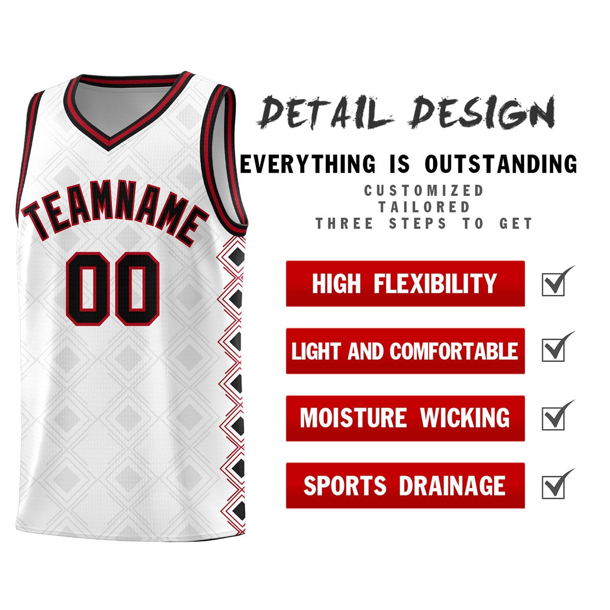 Custom White Side Blocks Sports Uniform Basketball Jersey|KXKSHOP