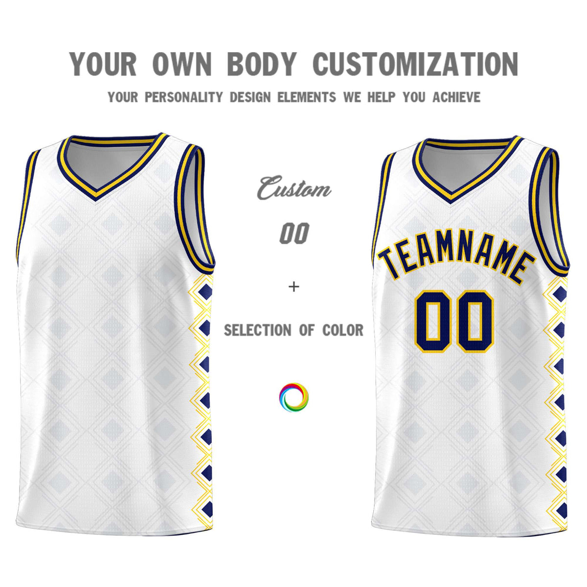 Custom White Side Blocks Sports Uniform Basketball Jersey|KXKSHOP