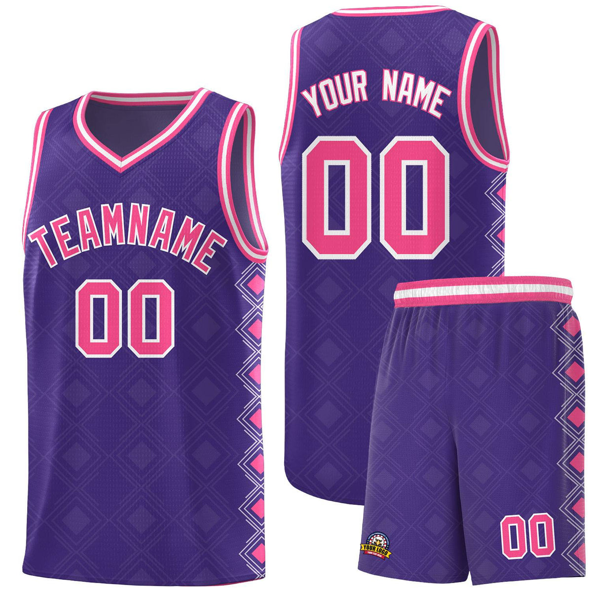 Custom Purple Side Blocks Sports Uniform Basketball Jersey|KXKSHOP
