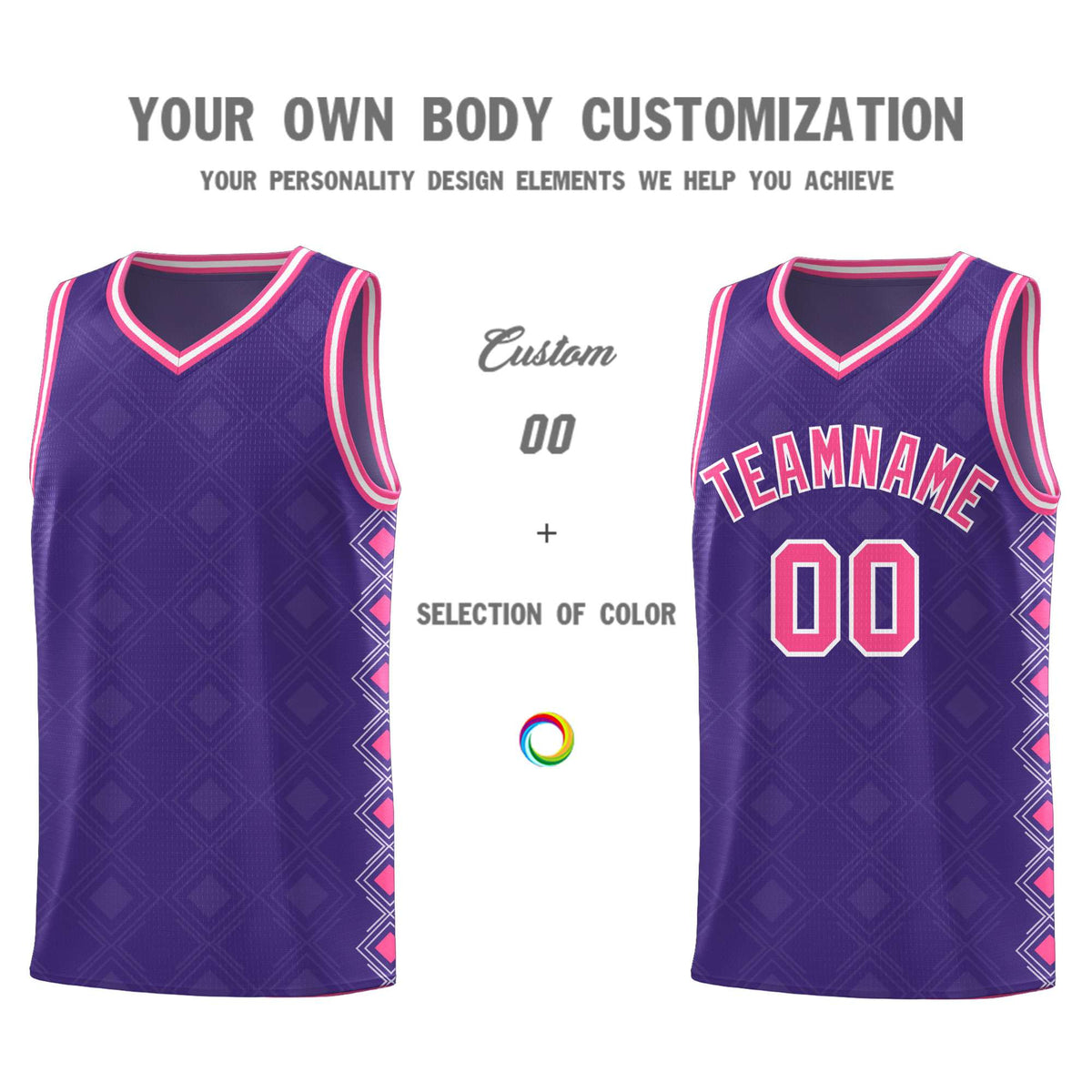 Custom Purple Side Blocks Sports Uniform Basketball Jersey|KXKSHOP
