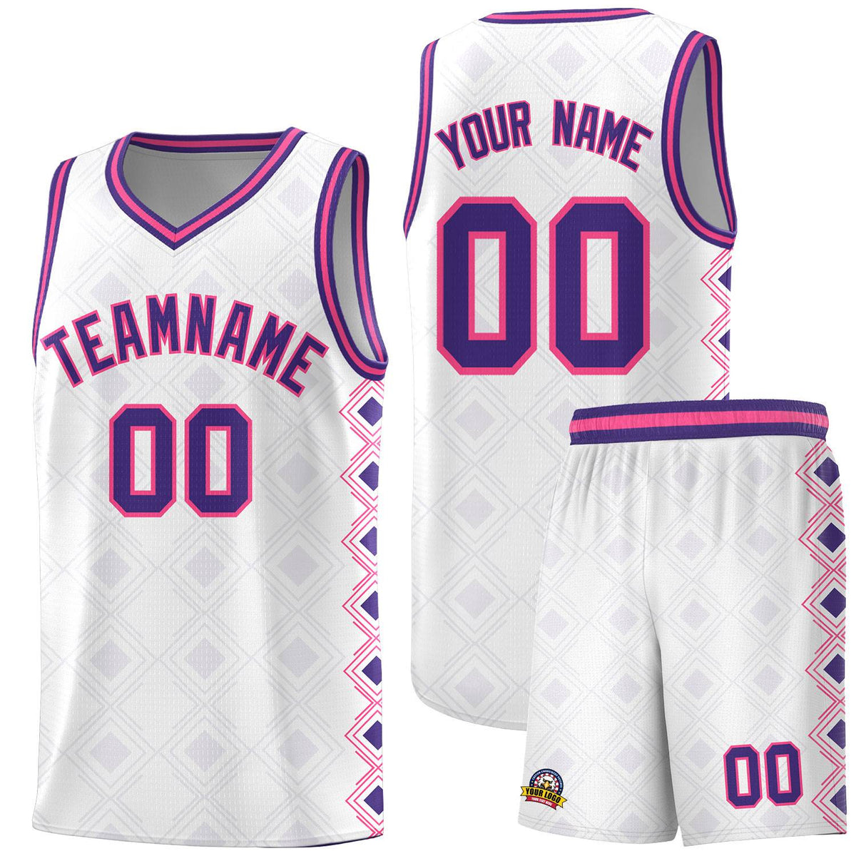 Custom White Side Blocks Sports Uniform Basketball Jersey|KXKSHOP