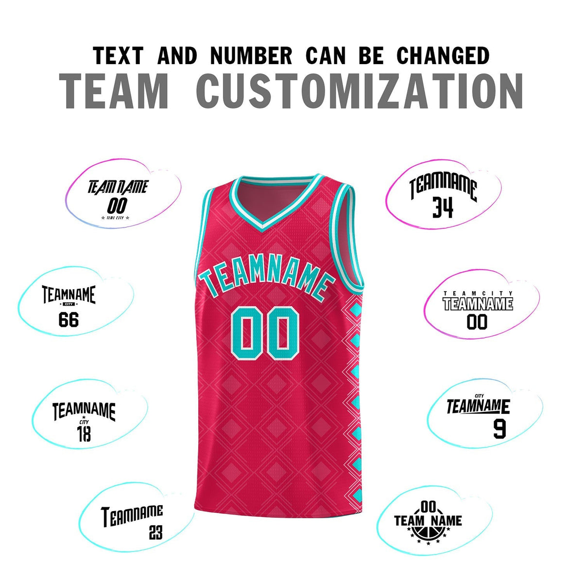 Custom Red Side Blocks Sports Uniform Basketball Jersey|KXKSHOP