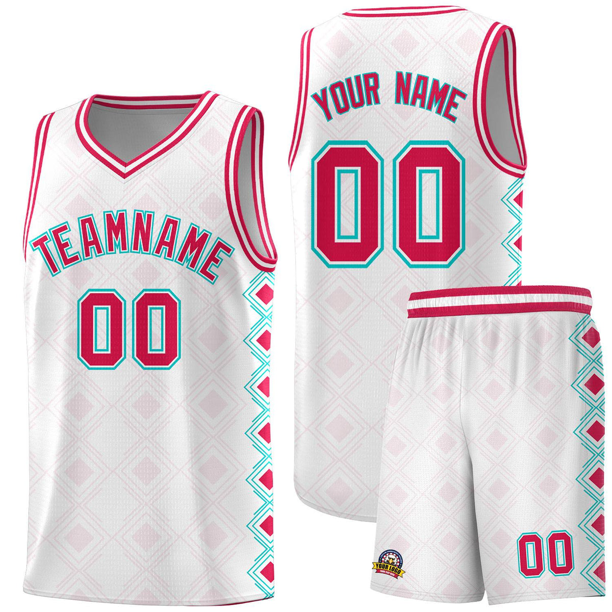 Custom White Side Blocks Sports Uniform Basketball Jersey|KXKSHOP
