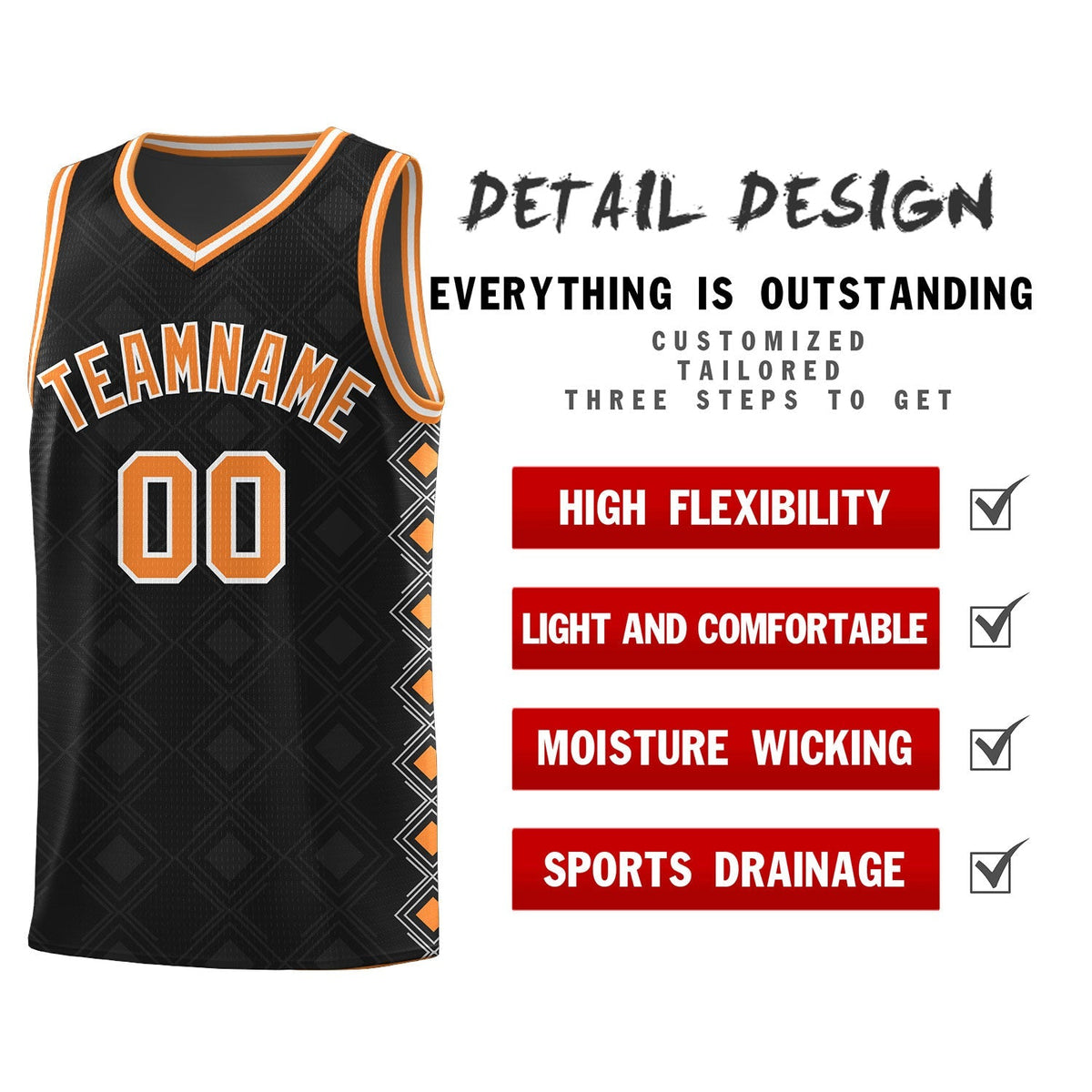 Custom Black Side Blocks Sports Uniform Basketball Jersey|KXKSHOP