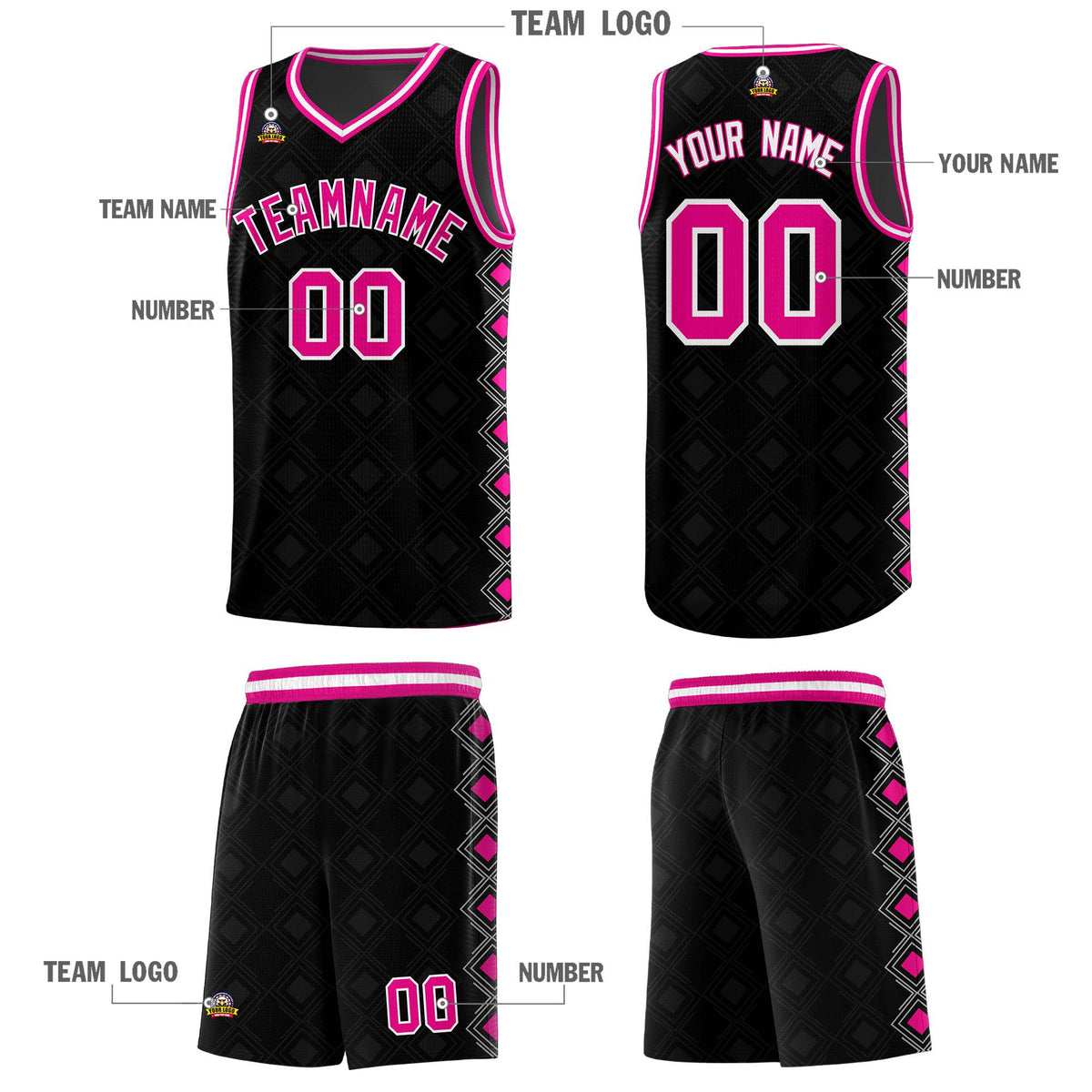 Custom Black Side Blocks Sports Uniform Basketball Jersey|KXKSHOP