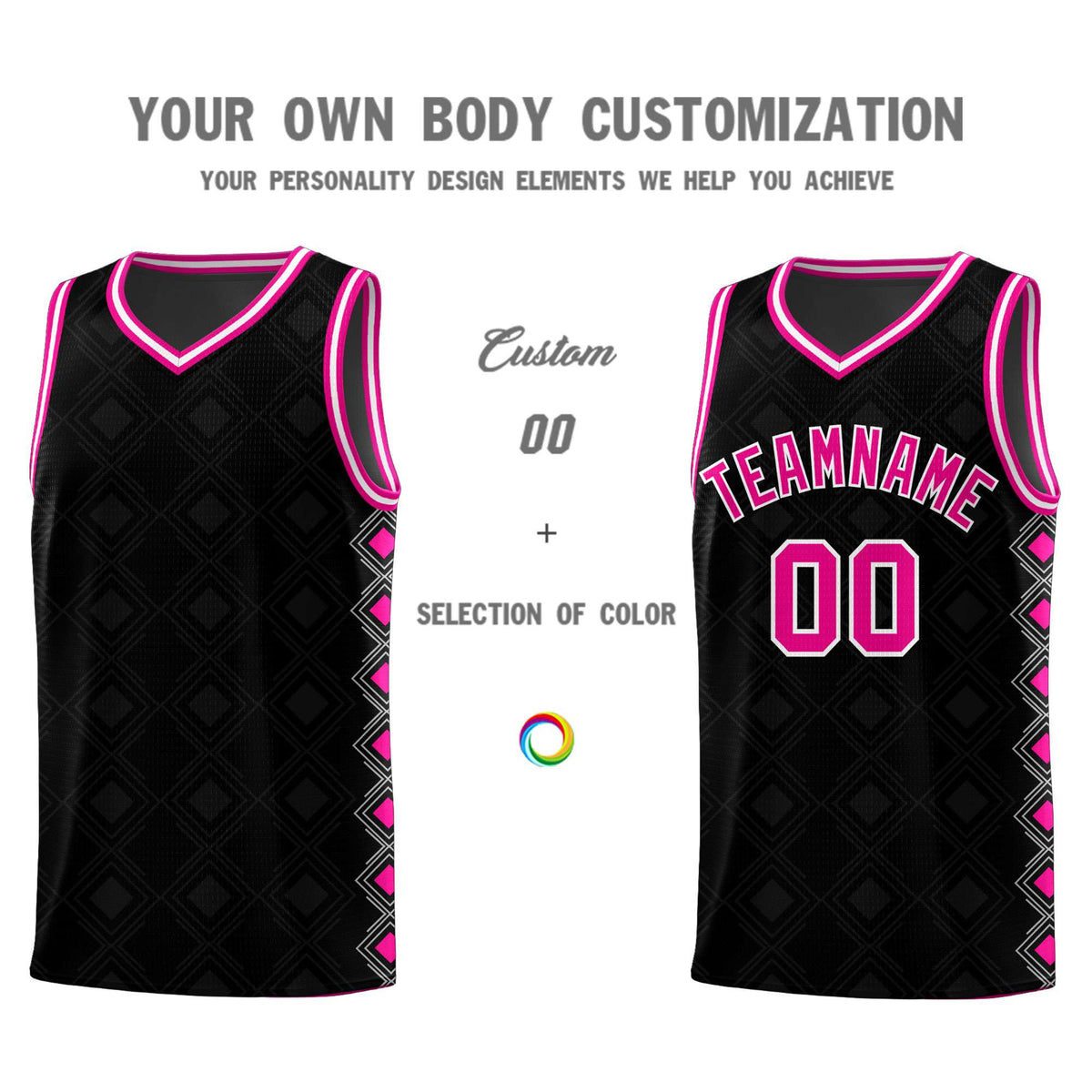 Custom Black Side Blocks Sports Uniform Basketball Jersey|KXKSHOP