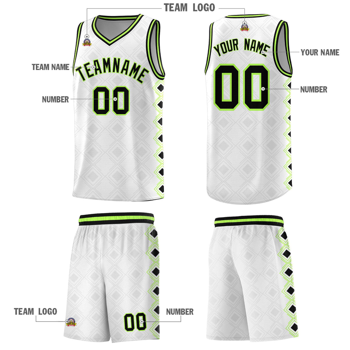 Custom White Side Blocks Sports Uniform Basketball Jersey|KXKSHOP