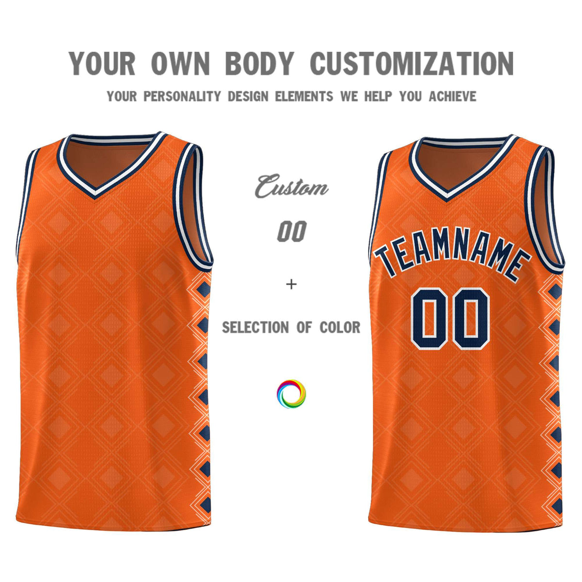 Custom Orange Side Blocks Sports Uniform Basketball Jersey|KXKSHOP