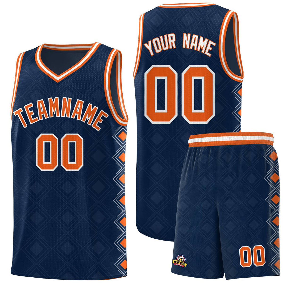 Custom Navy Side Blocks Sports Uniform Basketball Jersey|KXKSHOP